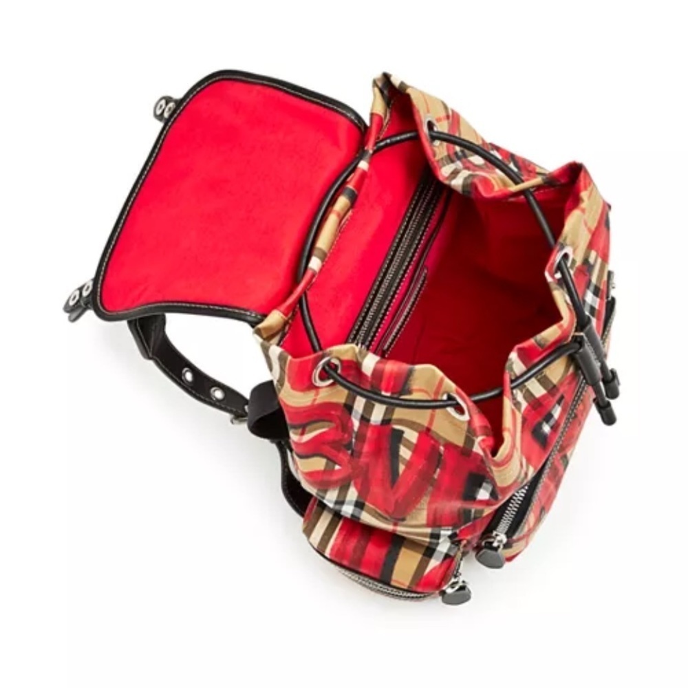 Burberry Red and Tan Check Backpack - Picture 4 of 4